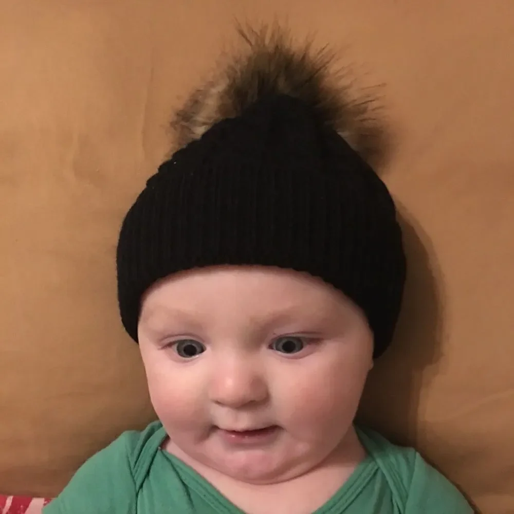 Fuzzy Top Baby Hat‎